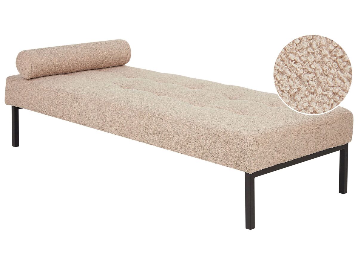 Beliani Chaise longue Bouclé CHINON