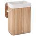 Cesto de ropa plegable de bambú con 3 asas, 72L - L40 x H60 cm Cesto de ropa plegable de bambú con 3 asas, 72L - L40 x H60 cm Marrón