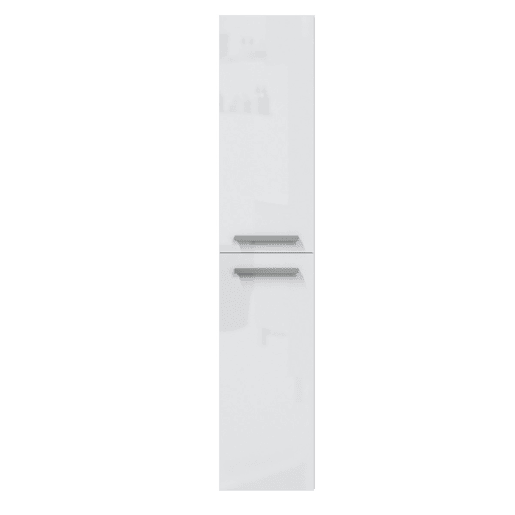 Coluna de banheiro suspensa Aruba em melamina branca brilhante 30x150 cm