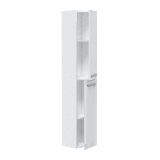 Coluna de banheiro suspensa Aruba em melamina branca brilhante 30x150 cm