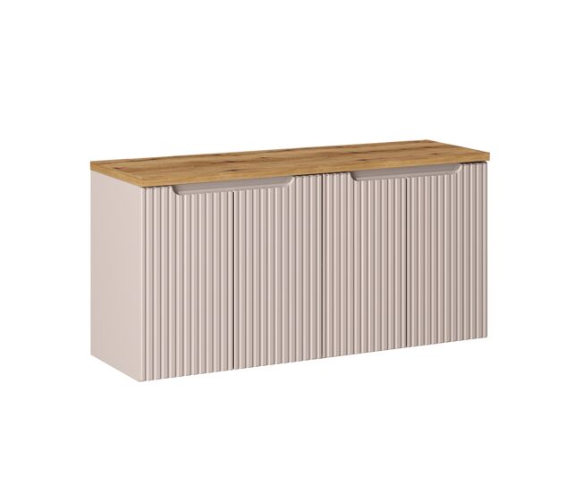 Mueble bajo lavabo 120cm 4 puertas encimera riva cachemira y madera