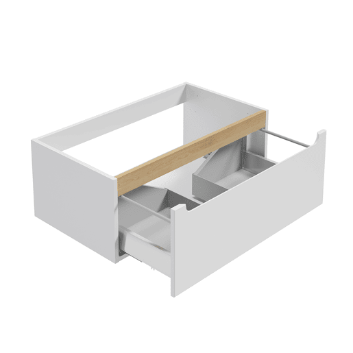 Móvel lavatório simples embutido 80cm 1 gaveta Livia Branco Madeira