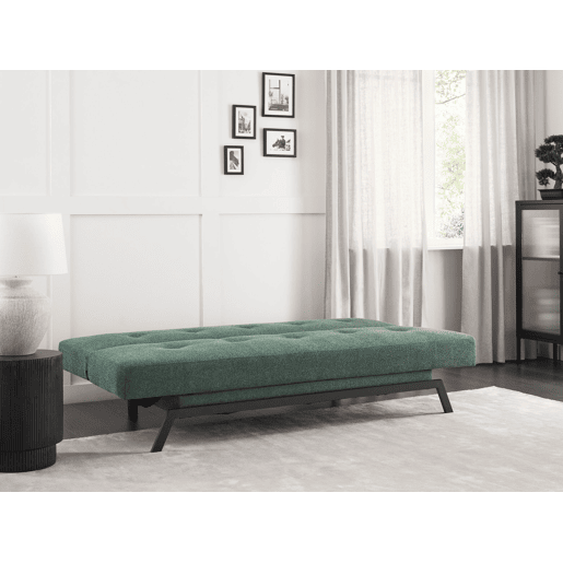 Sofá-cama LEEDS Tecido Verde 3 lugares Sofá-cama LEEDS Tecido Verde 3 lugares