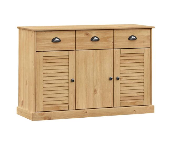Vidaxl aparador con cajones vigo madera maciza pino 113x40x75 cm