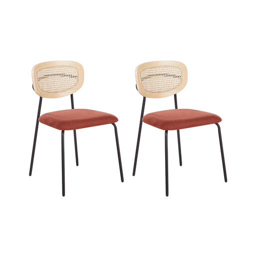 Conjunto de 2 cadeiras de jantar MAYETTA Rattan Laranja