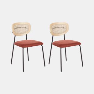 Conjunto de 2 cadeiras de jantar MAYETTA Rattan Laranja