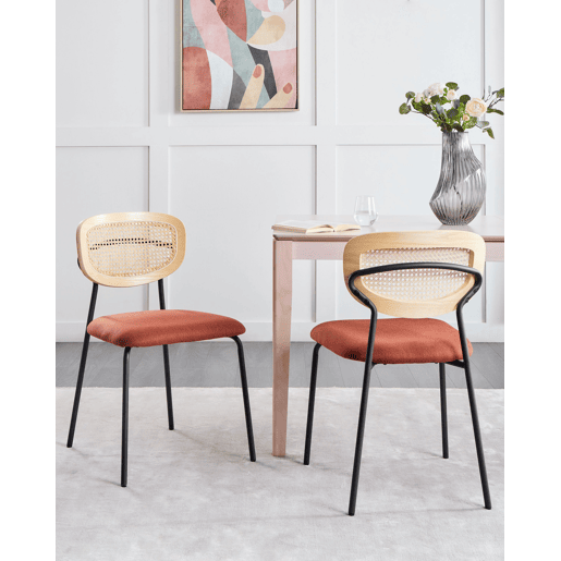 Conjunto de 2 cadeiras de jantar MAYETTA Rattan Laranja