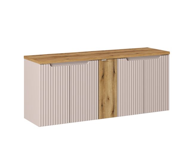 Mueble bajo lavabo 140cm 5 puertas encimera riva cachemira y madera