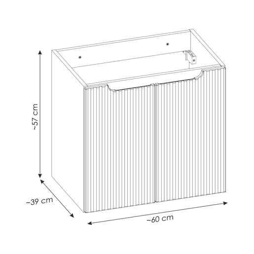 Móvel de lavatório 60cm 2 portas Riva Branco Móvel de lavatório 60cm 2 portas Riva Branco