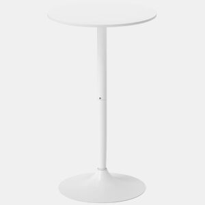 HOMCOM Mesa de Bar Redonda Mesa Alta de Cozinha Moderna com Bancada Pintada e Estrutura de Aço para 2 Pessoas para Casa Sala de Jantar Ø60x102 cm Branco