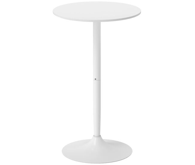 Homcom mesa de bar redonda, mesa de comedor, ø60x102 cm, con encimera laminada y marco de acero, para 2 personas, moderna, para casa, cocina, blanco