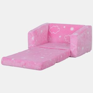 AIYAPLAY Poltrona para Crianças Dobrável Sofá Infantil Reclinável 2 em 1 Sofá para Crianças Estofado em Tecido Luminoso com Desenho de Nunes e Capa Lavável para Dormitório Sala de Estar Rosa
