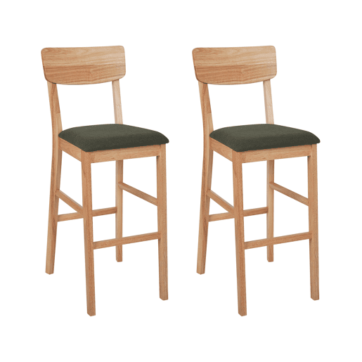 Conjunto de 2 bancos de bar AMBLER Castanho claro