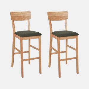 Conjunto de 2 bancos de bar AMBLER Castanho claro
