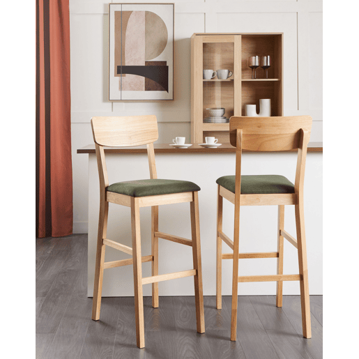 Conjunto de 2 bancos de bar AMBLER Castanho claro