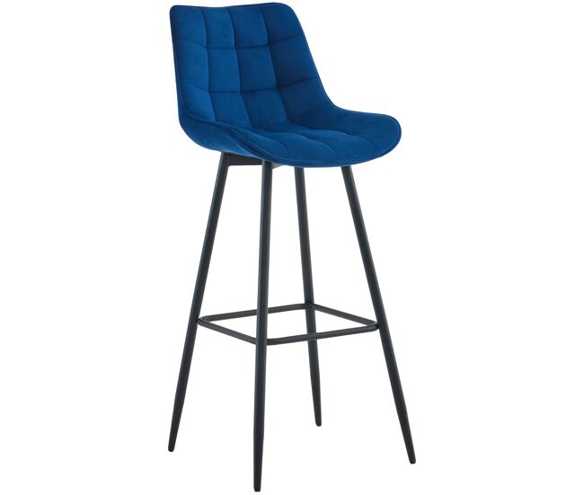 Taburete de bar dartford terciopelo azul 52x47x106 cm