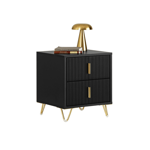 Mesa de cabeceira com 2 gavetas preta FBT115-SCH SoBuy