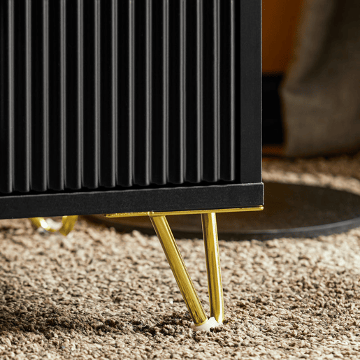 Mesa de cabeceira com 2 gavetas preta FBT115-SCH SoBuy