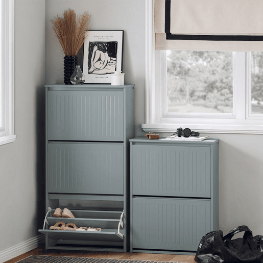 SoBuy FSR165-H-HG Sapateira com 3 abas Cinzento 61 X 26 X 120 Cm
