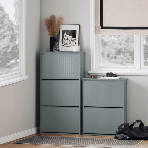 SoBuy FSR165-H-HG Sapateira com 3 abas Cinzento 61 X 26 X 120 Cm