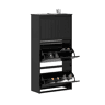 SoBuy FSR165-H-SCH Sapateira com 3 abas Preto 61x26x120cm