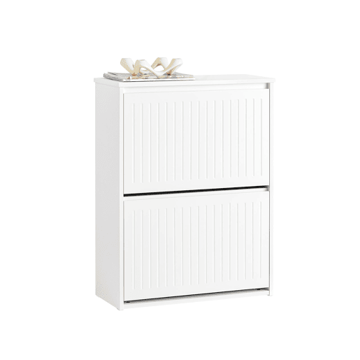 SoBuy FSR165-K-W Sapateira com 2 abas Branco 61 X 26 X 81 Cm