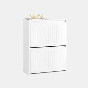 SoBuy FSR165-K-W Sapateira com 2 abas Branco 61 X 26 X 81 Cm