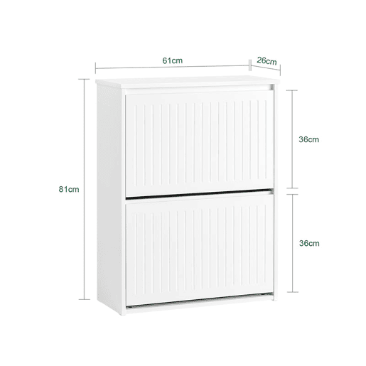 SoBuy FSR165-K-W Sapateira com 2 abas Branco 61 X 26 X 81 Cm