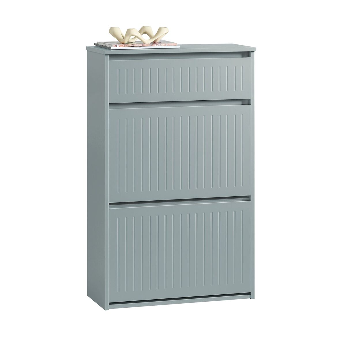 Sobuy fsr165-hg zapatero con 2 solapas y 1 cajón gris 61 x 26 x 100 cm