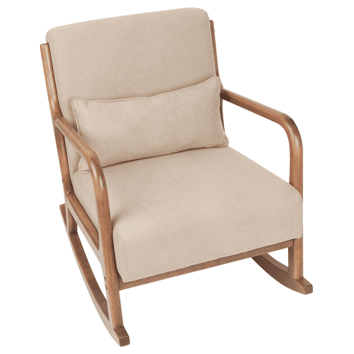 Poltrona de Baloiço SKOVDE Tecido Creme Poltrona de Baloiço SKOVDE Tecido Creme