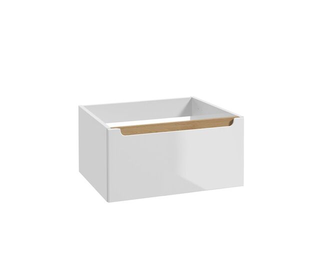 Mueble bajo lavabo 60cm 1 cajón livia blanco y madera