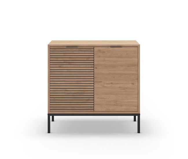 Pequeño buffet de 2 puertas y patas de metal ariel - l80 cm