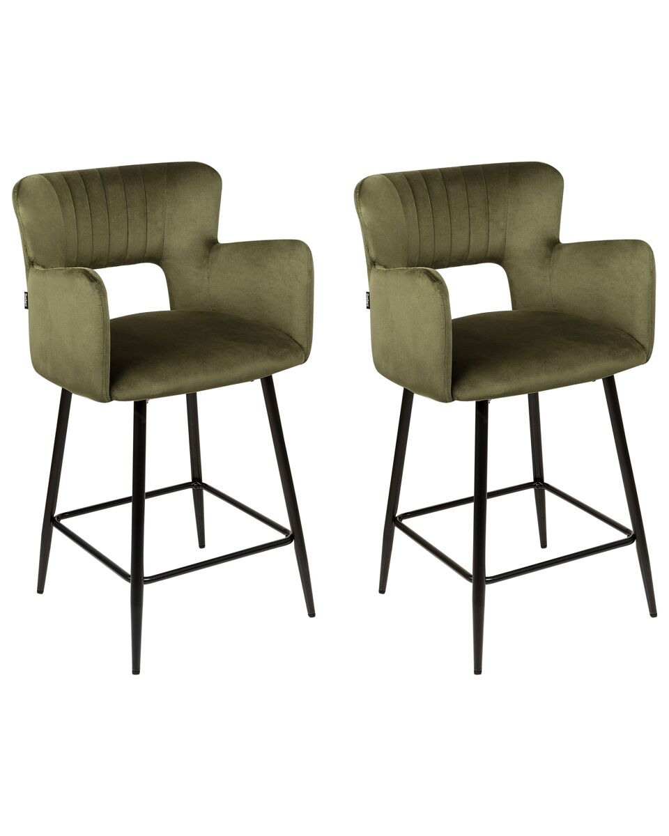 Beliani Silla de bar SANILAC Verde