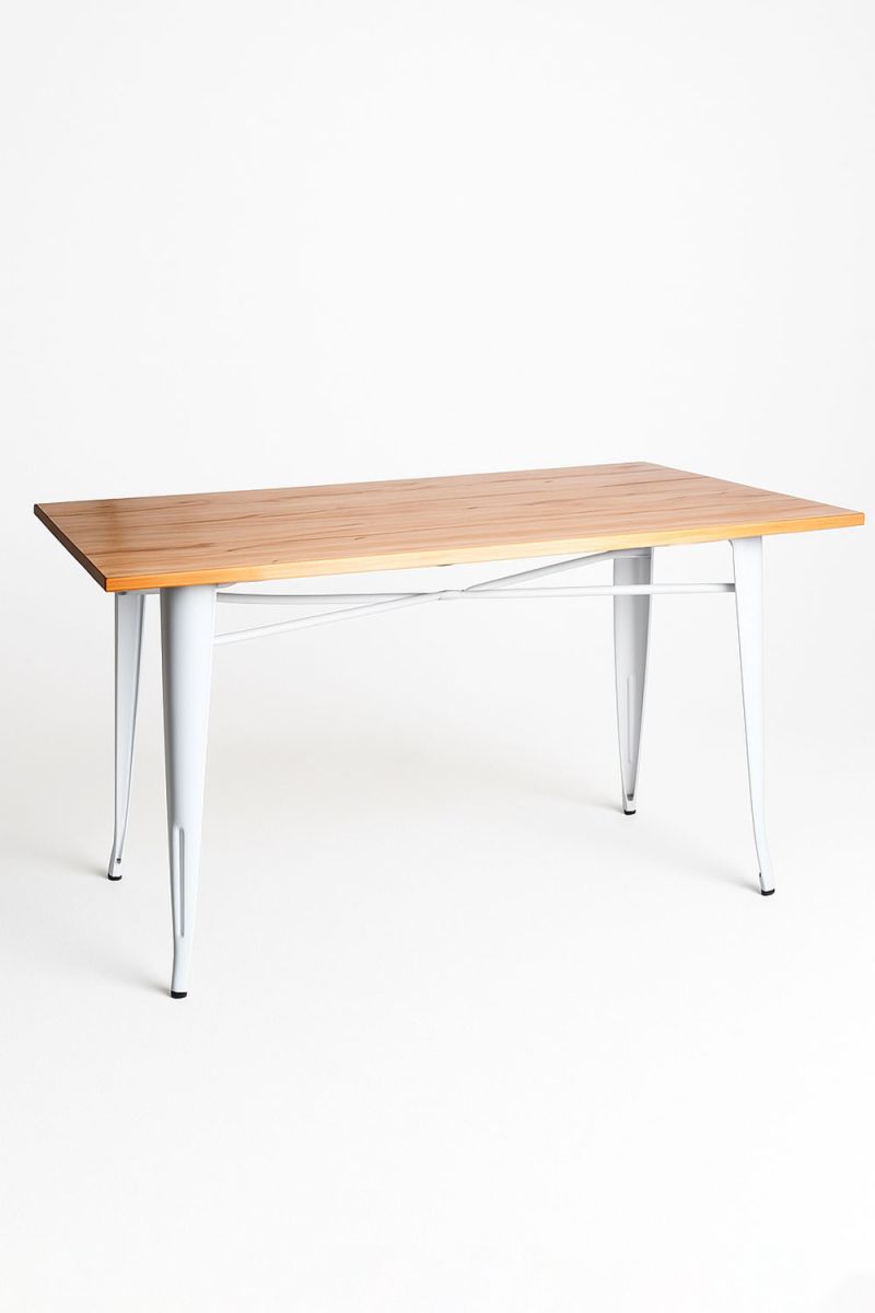 Mesa torix rectangular madera natural 120 x - blanco
