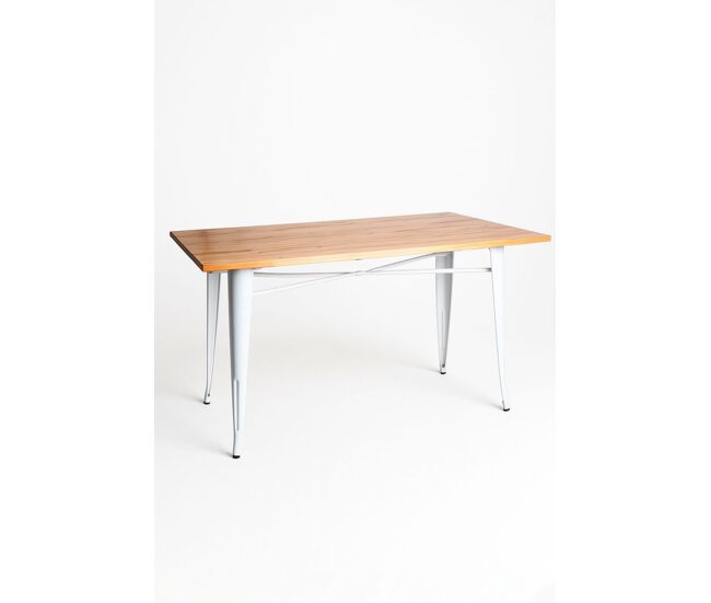 Mesa torix rectangular madera natural 120 x - blanco