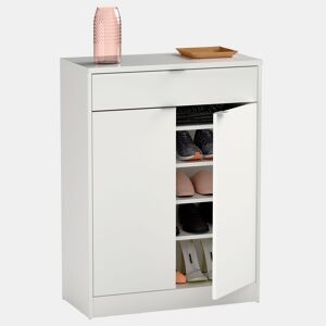 Briebe Domus Sapateira Organizador de Corredor, Móvel Auxiliar Estreito para Sapatos, 2 Portas, Gaveta 101x75x36 cm, , Branco