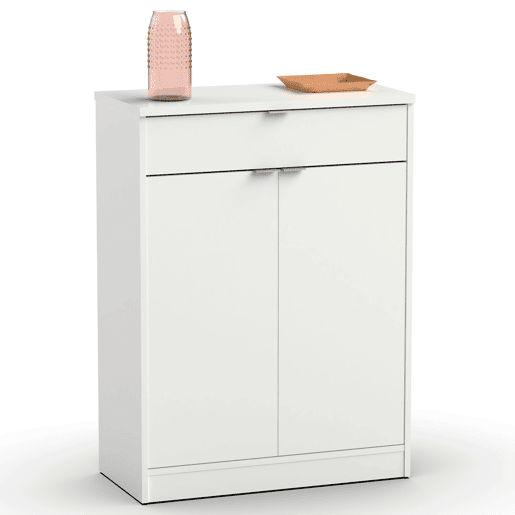 Briebe Domus Sapateira Organizador de Corredor, Móvel Auxiliar Estreito para Sapatos, 2 Portas, Gaveta 101x75x36 cm, , Branco