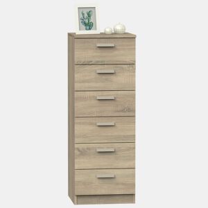 Briebe Nova Cômoda de Quarto, Sinfonier 6 Gavetas, 110x40x40 cm, Quarto Casal, Juvenil, Infantil, , Madeira