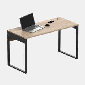 Briebe Smuk Mesa de Escritório, Escrivaninha Computador, Pernas com Estrutura Metálica 76x135x60cm, USB, , Madeira