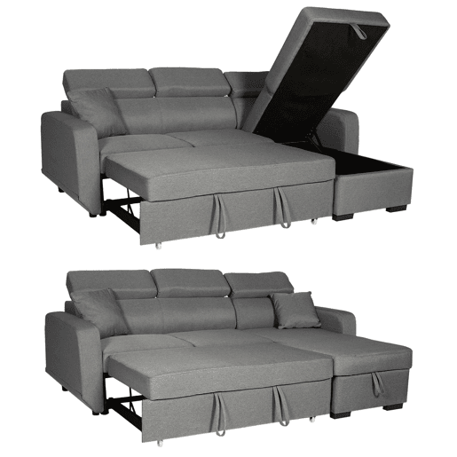 Sofá convertible WARREN 3 plazas gris