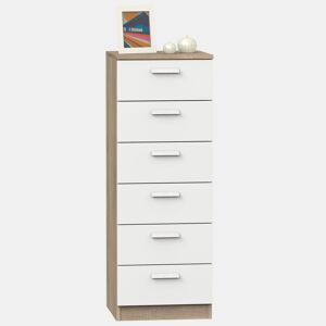 Briebe Nova Cômoda de Quarto, Sinfonier 6 Gavetas, 110x40x40 cm, Quarto Casal, Juvenil, Infantil, , Branco