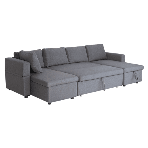 Sofá panorámico convertible SCOTT 4 plazas gris chiné