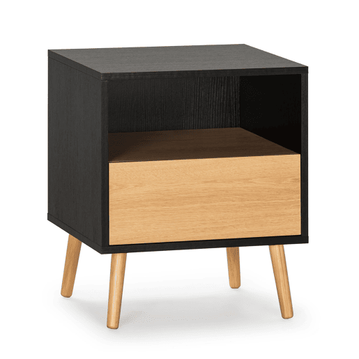 Mesa de cabeceira Apolo 1 gaveta Cor PretoMadeira