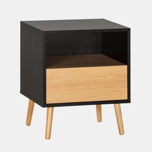 Mesa de cabeceira Apolo 1 gaveta Cor PretoMadeira