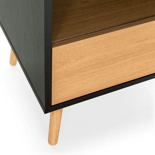 Mesa de cabeceira Apolo 1 gaveta Cor PretoMadeira