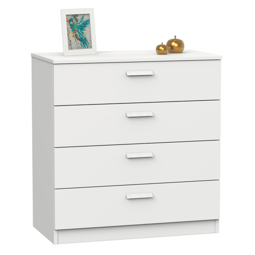 Briebe Nova Cômoda de Quarto, Sinfonier 4 Gavetas, 78x74x40 cm, Quarto Casal, Juvenil, Infantil, , Branco Briebe Nova Cômoda de Quarto, Sinfonier 4 Gavetas, 78x74x40 cm, Quarto Casal, Juvenil, Infantil, , Branco