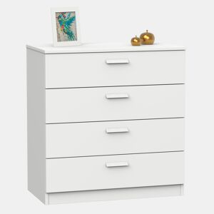 Briebe Nova Cômoda de Quarto, Sinfonier 4 Gavetas, 78x74x40 cm, Quarto Casal, Juvenil, Infantil, , Branco