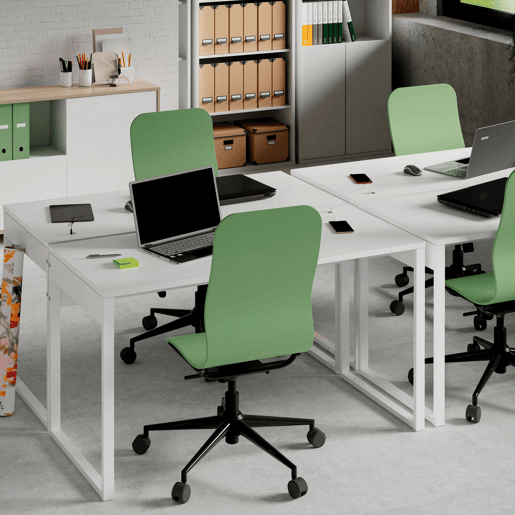 Briebe Smuk Mesa de Escritório, Escrivaninha Computador, Pernas com Estrutura Metálica 76x135x60cm, USB, , Branco