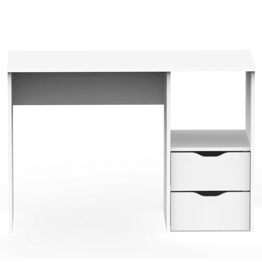 Briebe Prakt Escrivaninha, Mesa de Computador 76x115x50cm, 2 Gavetas, Escritório, Quarto Juvenil, , Branco