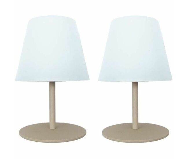 Lámpara de mesa lumisky e27 marrón claro